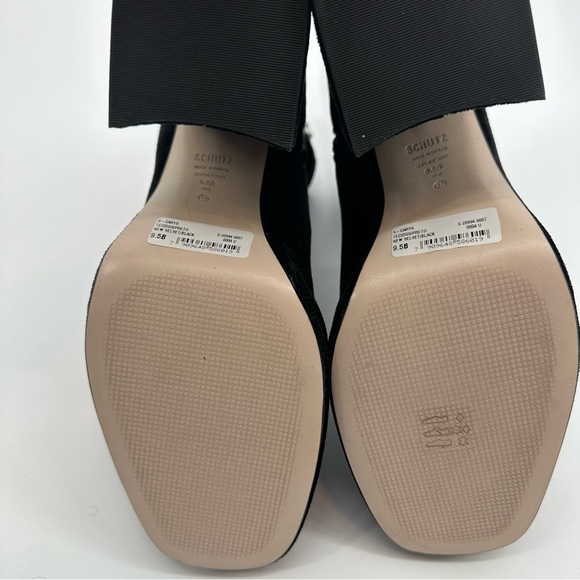 Schutz Carys Black High Heel Velvet Booties Size 9.5 - Picture 8 of 8